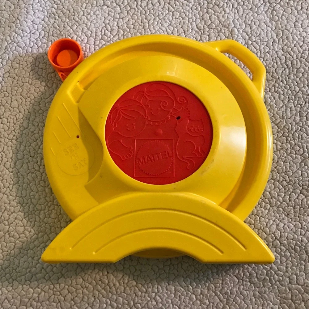 Vintage Mattel See N Say Mickey ABCs Disney Alphabet Learning Toy Yellow 1989